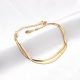 Gold-tone double-strand chain anklet with blade-style links (22 + 5 cm)