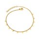 Gold Anklet with 12 Round Charm Accents (22+3cm)